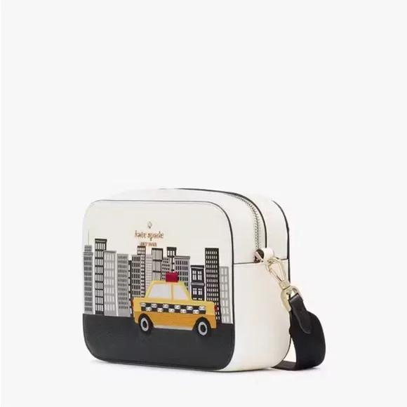 ♠️kate spade NYC Big Apple Taxi Mini Camera Bag, Meringue White